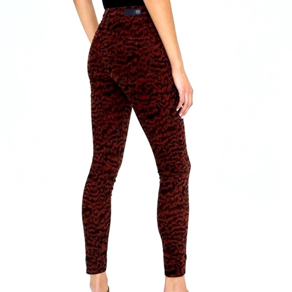 AG Adriano Goldschmied Farrah High Rise Skinny Ankle Leopard Print Corduroy Jean - Picture 4 of 17